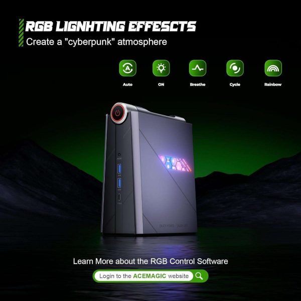 KAMRUI 4K Mini Gaming PC i9, i9-11900H Processor(Up to 4.9GHz), Mini PC Gaming 16GB RAM 512GB NVME SSD, Mini Computers Desktop with 3 Modes/RGB/Dual Fans/Wifi 6/BT5.2