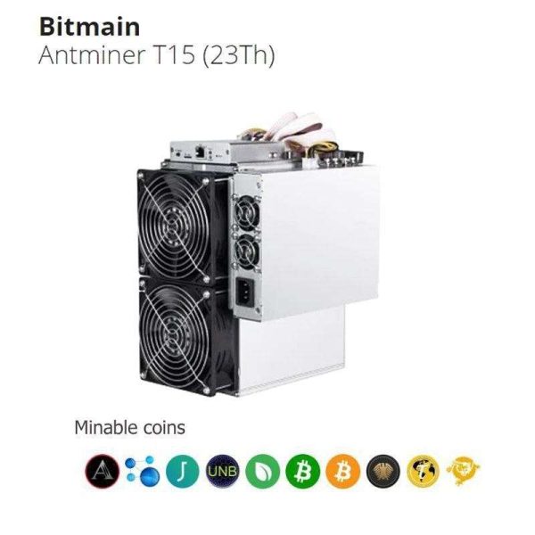 Antminer T15 23Th Asic Miner 1541W SHA-256 Bitcoin Miner Machine with 2 Mining Modes PSU and Power Cord Included