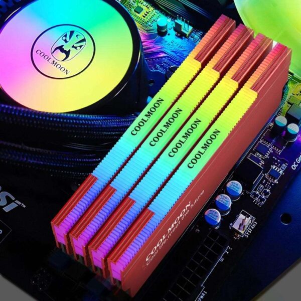 NewStyp Aluminum Alloy RAM Heatsink Radiator Cooling Heat Sink Cooler for DDR3 DDR4 Desktop Memory Heat Support RGB Controller