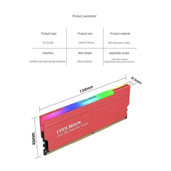 NewStyp Aluminum Alloy RAM Heatsink Radiator Cooling Heat Sink Cooler for DDR3 DDR4 Desktop Memory Heat Support RGB Controller