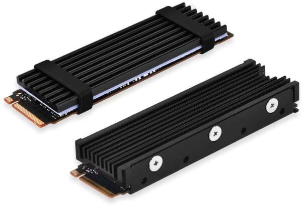 M.2 2280 Heatsink for PS5&PC Double-Sided Alloy Aluminum NGFF/NVME Cooling Sink with 4 Thermal Conductivity Silicone Pads M.2 SSD Cooler Set for 2280 M.2 SSD