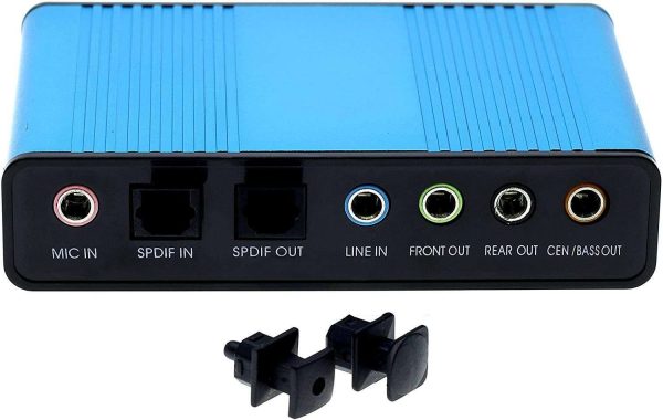 Optimal Shop USB 2.0 External Sound Card 6 Channel 5.1 Surround Adapter Audio S/PDIF for PC -Blue