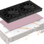 PANO-MOUNTS GPU Backplate Memory Radiator Aluminum Heatsink Cooler with Dual 70mm 4Pin PWM Cooling Fan and 1.2mm 7W Thermal Pad for Graphics Card RTX 3090
