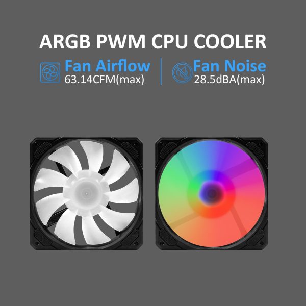 PANO-MOUNTS 120mm AIO CPU Liquid Cooler Water Cooling ARGB PWM Sync Infinite Mirror Pump Easy Installation High Compatibility Water Cooler PC Solution Compatible with LGA1700/1200/115X AM5/AM4