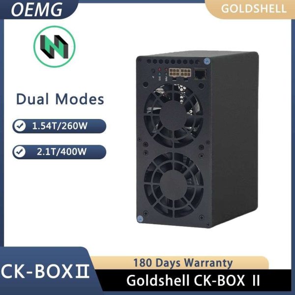 New  Goldshell CK Box II Miner Nervos Network Dual modes 1.54T/260W or 2.1T/400W With PSU