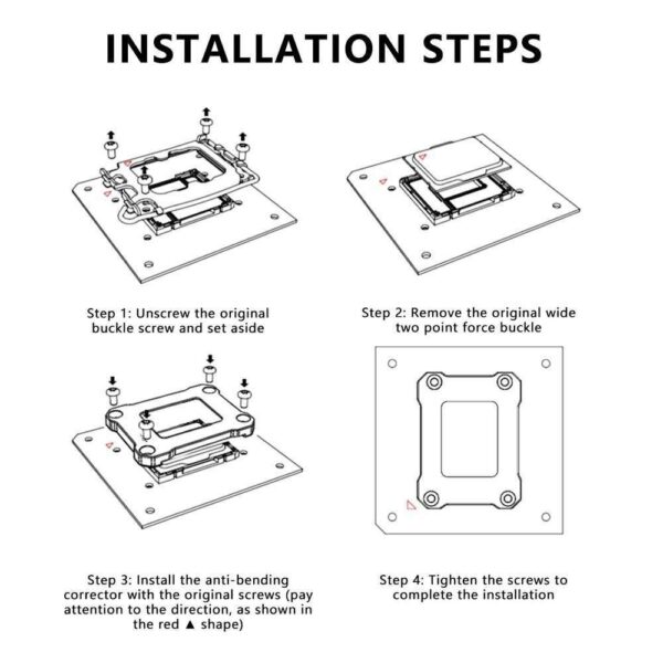 UPSIREN LGA1700-BCF black 12/13 generation Intel anti-bending fastener, bending type pressure plate, CPU fixed fastener, full-fitting fixed non-marking installation, standard for coolers (black)