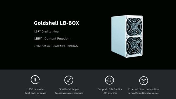 Goldshell LB-BOX (without psu) 175GH/s  LBC Mining Machine 162W Low Noise Miner Small Home Riching