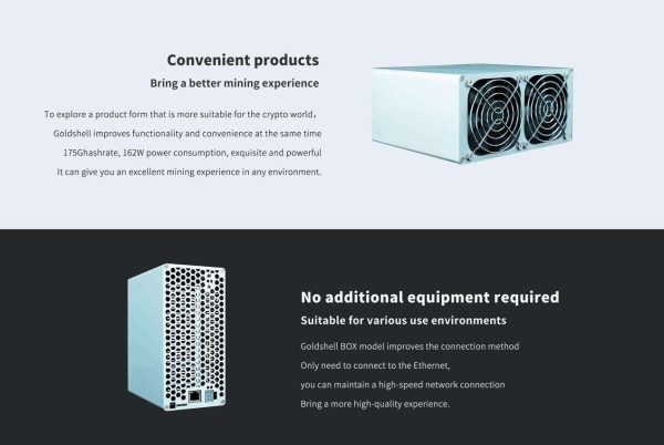 Goldshell LB-BOX (without psu) 175GH/s  LBC Mining Machine 162W Low Noise Miner Small Home Riching