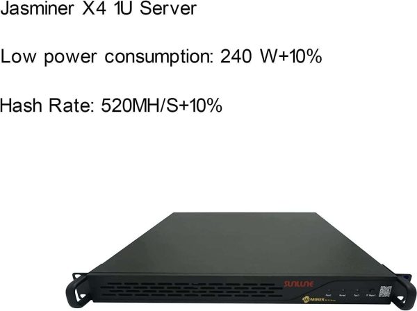 JASMINER X4 1U 520Mh/s 240W Server Miner, ETC Server High-throughput Ethereum Miner EtHash Algorithm