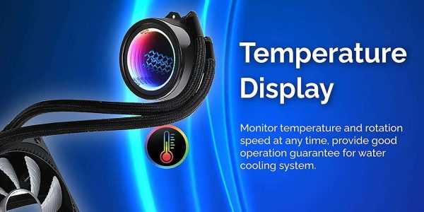 GELID Liquid 240 AIO Cooler with Infinity Mirror and CPU Temperature Display