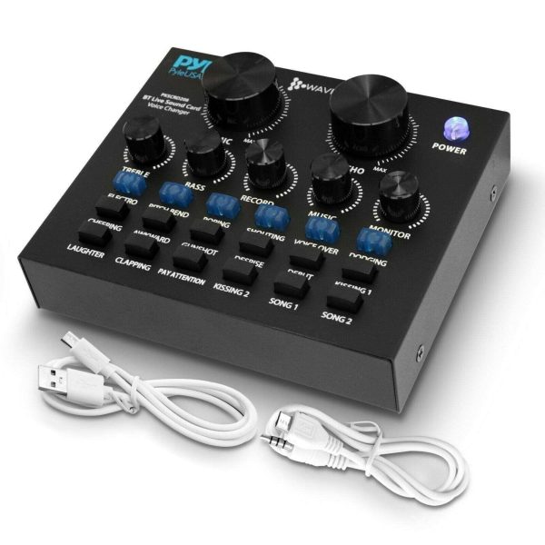 Pyle Bluetooth Voice Changer Live Sound Mixer Card, with Multiple Sound Effects