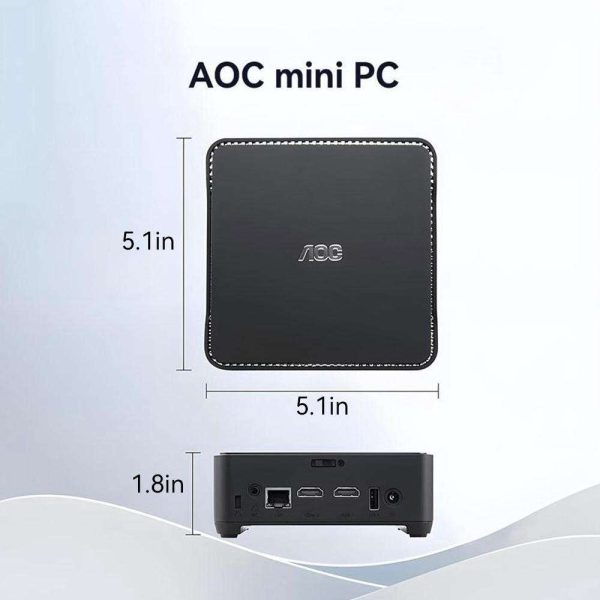 AOC Mini PC MOSS M3 Mini Computer Mini PC Barebone System Intel N95 Processor up to 3.4GHz with Graphics 8GB DDR4 256GB SSD Dual Frequency Wi-Fi 5.1*5.1*1.8 Inch 0.85 Pound Home Office Work Business