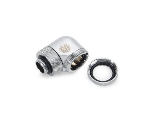 Bitspower Silver Shining Enhance Rotary G1/4" 90-Degree Multi-Link Adapter For OD 16MM (2PCS)