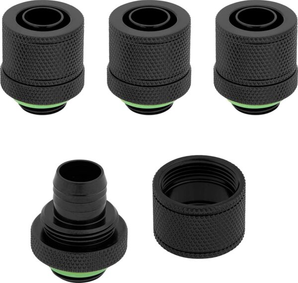 Corsair Hydro X Series XF Compression 10/13mm (3/8" / 1/2") ID/OD Fittings, Black, 4-pack