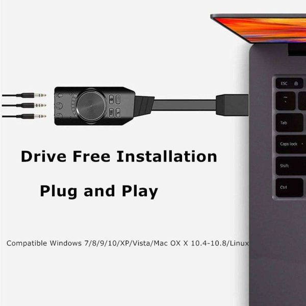 Weastlinks 7.1Channel External USB Computer Game Sound Card for PUBG Gaming External Audio Card 3.5mm USB Adapter Plug and Play PC Laptop