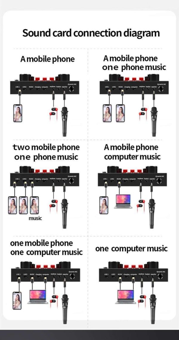 Weastlinks Bluetooth sound card live broadcast equipment Web live entertainment for mobile phone/PC