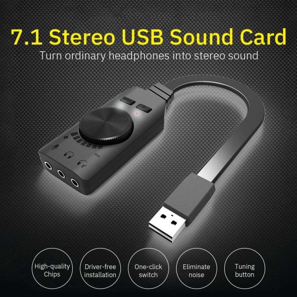 Weastlinks 7.1 Channel Microphone Earphone Two in One USB Sound Card for Computer Audio Interface External Sound Card for PS4 Headset Gamer