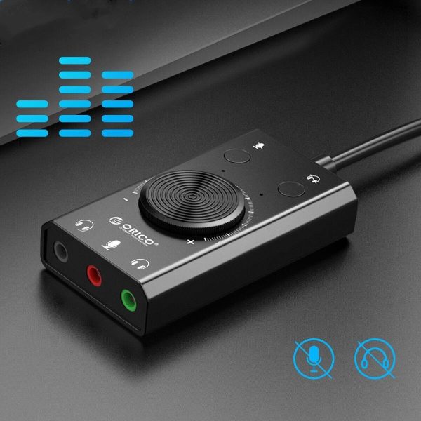 Weastlinks External USB Sound Card Stereo Mic Speaker Headset Audio Jack 3.5mm Cable Adapter Mute Switch Volume Adjustment Free Drive