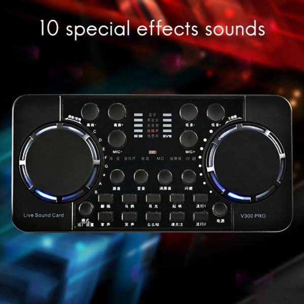 Weastlinks V300 PRO Sound Card 10 Sound Effects Bluetooth Noise Reduction mixers Headset mic Voice Control for Phone PC