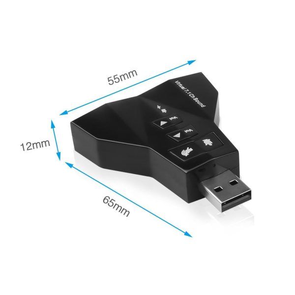 Weastlinks USB Adapter External 7.1 Channel USB 3D Sound Card Audio Dual Virtual 7.1 USB 2.0 Adapter