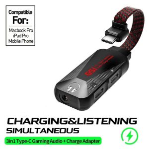 Weastlinks For GS1 New USB-C Type-C Fast Charge 3.5mm Audio Three in One Eat Chicken Game Mobile Phone High Quality Sound Card Adapter