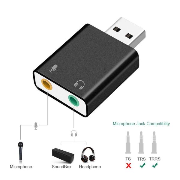 Weastlinks External USB Sound Card Ultra-portable HIFI Magic Voice 7.1CH Microphone-in Audio-out port Free Drive Plug Sound Card