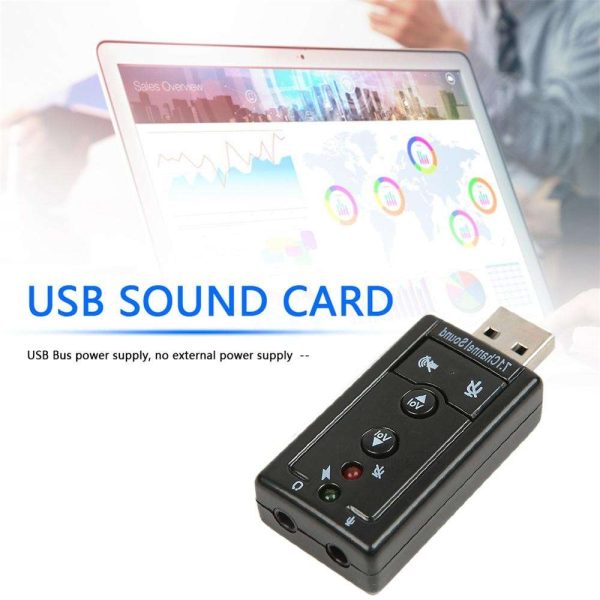 Weastlinks External USB Sound Card USB2.0 Virtual 7.1 Channel Stereo 3.5mm Headphone Audio Adapter Microphone Sound Card