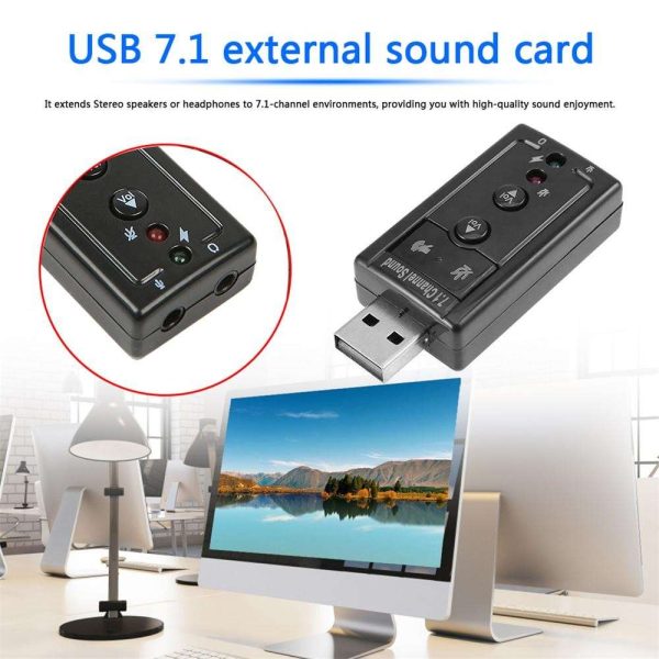 Weastlinks External USB Sound Card USB2.0 Virtual 7.1 Channel Stereo 3.5mm Headphone Audio Adapter Microphone Sound Card